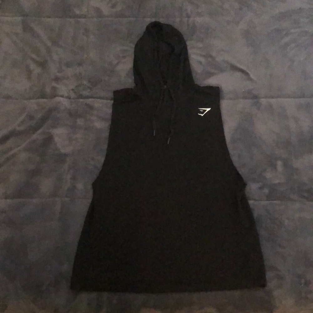 Large Black GYMSHARK Sleeveless Hoodie